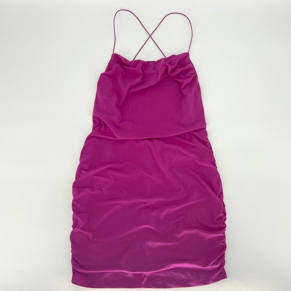 Just Quella Bodycon Mini‎ Dress Spaghetti Straps Fuschia US 12-14